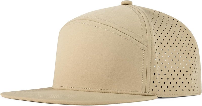 Men Flat Brim Adjustable Performance Hat Snapback Laser Perforated Baseball Cap